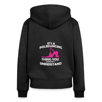 Poledance Pole Tänzerin Stangentanz Pole Fitness - Frauen Premium Bio Zip Hoodie - Schwarz - Hinten - Julia (174cm)