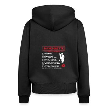 JGA Junggesellenabschied Braut Bride Heiraten - Frauen Premium Bio Zip Hoodie - Schwarz - Hinten - Julia (174cm)
