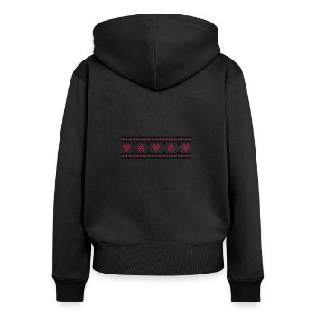 Christmas Hearts - Women's Premium Organic Zip Hoodie - black - Back - Julia (174cm)