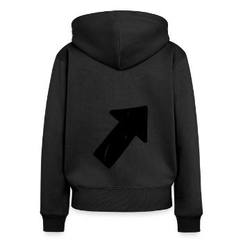 Arrow drawing sketch black - Women's Premium Organic Zip Hoodie - black - Back - Julia (174cm)