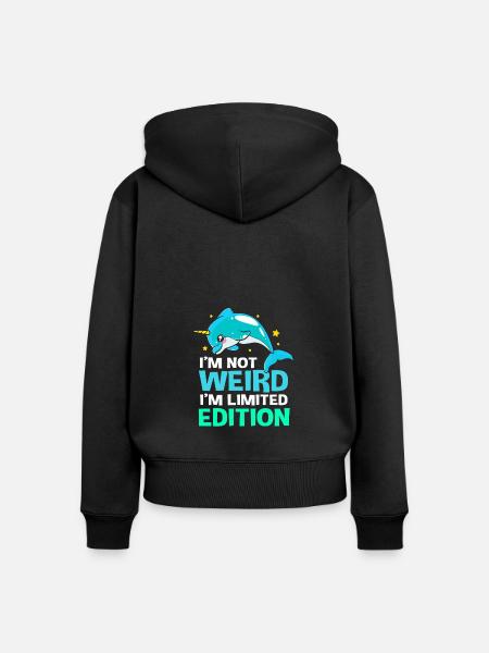Narwal - Frauen Premium Bio Zip Hoodie - Schwarz