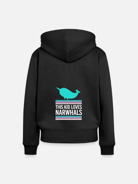 Narwal - Frauen Premium Bio Zip Hoodie - Schwarz