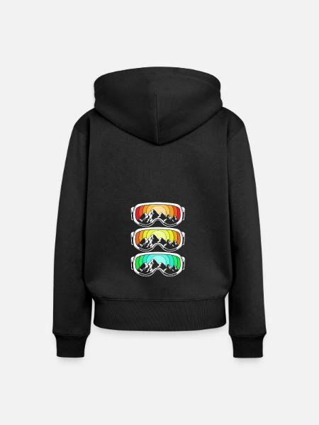 Ski Skiurlaub - Frauen Premium Bio Zip Hoodie - Schwarz