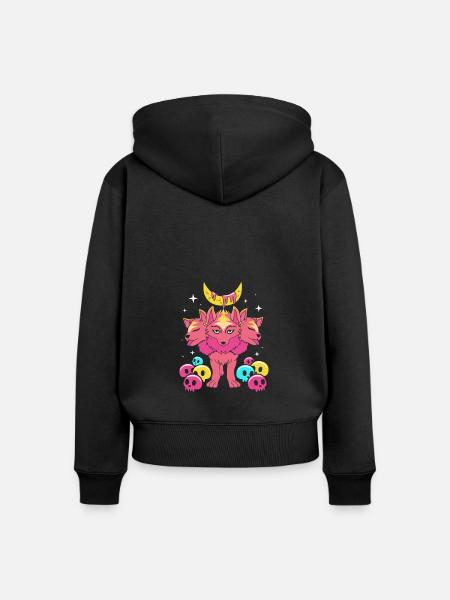 Pastell Gothic - Frauen Premium Bio Zip Hoodie - Schwarz