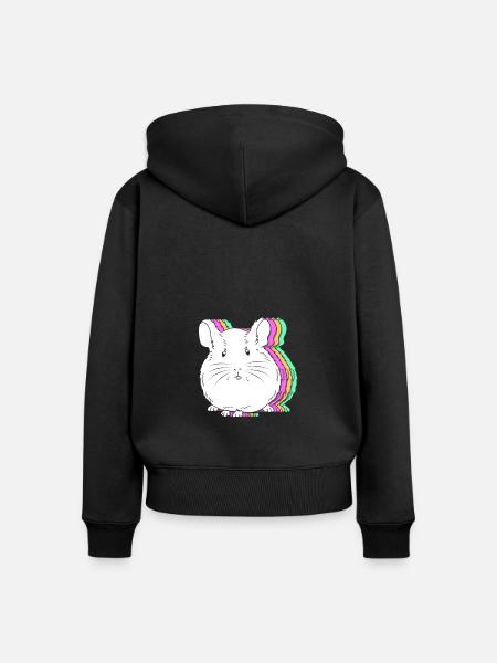 Chinchilla - Frauen Premium Bio Zip Hoodie - Schwarz