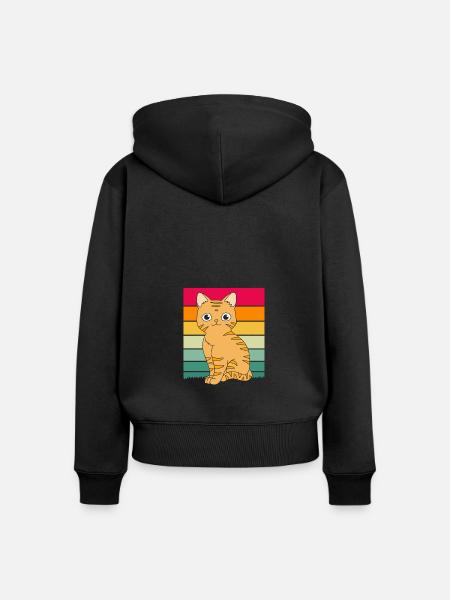 Tabby Katze - Frauen Premium Bio Zip Hoodie - Schwarz