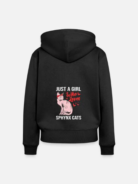 Sphynx - Frauen Premium Bio Zip Hoodie - Schwarz