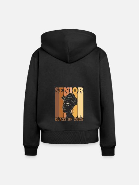 Klasse von 2025 - Frauen Premium Bio Zip Hoodie - Schwarz