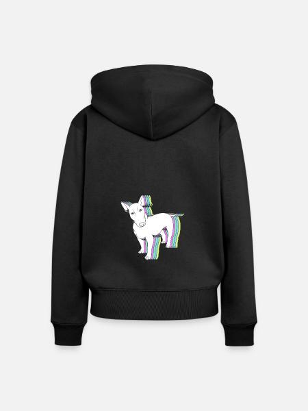 Bullterrier - Frauen Premium Bio Zip Hoodie - Schwarz