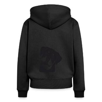 Rottweiler - Frauen Premium Bio Zip Hoodie - Schwarz - Hinten - Julia (174cm)