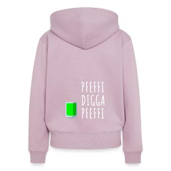 Pfefferminz Likör Pfeffi Vatertag Sauf - Frauen Premium Bio Zip Hoodie - Altrosa - Hinten - Julia (174cm)