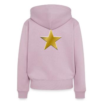 Goldener Stern Glanz - Frauen Premium Bio Zip Hoodie - Altrosa - Hinten - Julia (174cm)