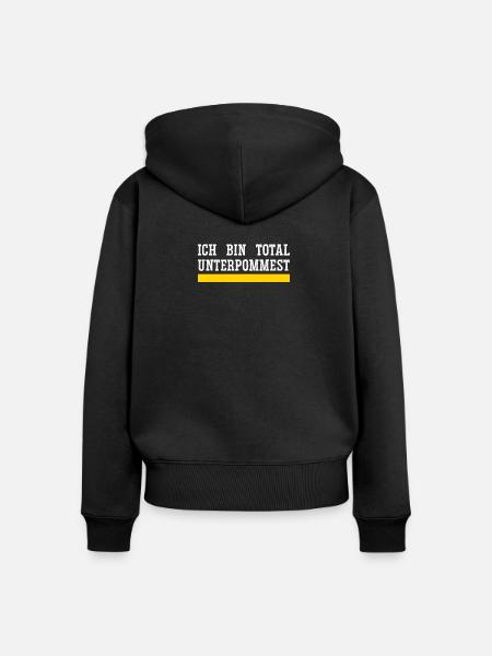 Ich Bin Total Unterpommest - Frauen Premium Bio Zip Hoodie - Schwarz