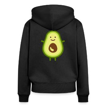 Avocado - Frauen Premium Bio Zip Hoodie - Schwarz - Hinten - Julia (174cm)