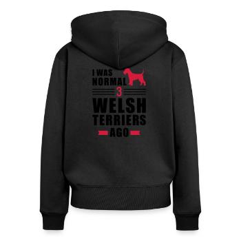 Welsh Terrier - Women's Premium Organic Zip Hoodie - black - Back - Julia (174cm)