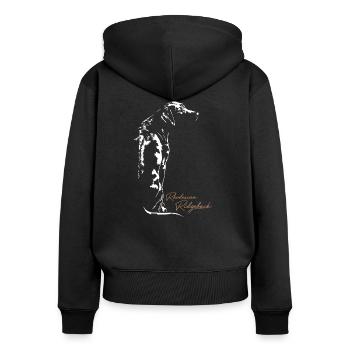 RHODESIAN RIDGEBACK RR Wilsigns Hunde Hund - Frauen Premium Bio Zip Hoodie - Schwarz - Hinten - Julia (174cm)