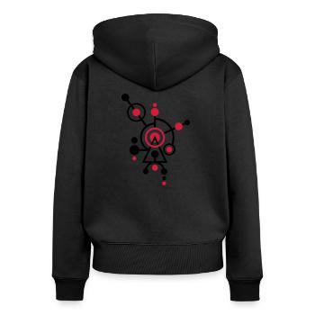 CERCLE DE CULTURE 12 - Sweat à capuche zippé Premium bio Femme - noir - Dos - Julia (174cm)