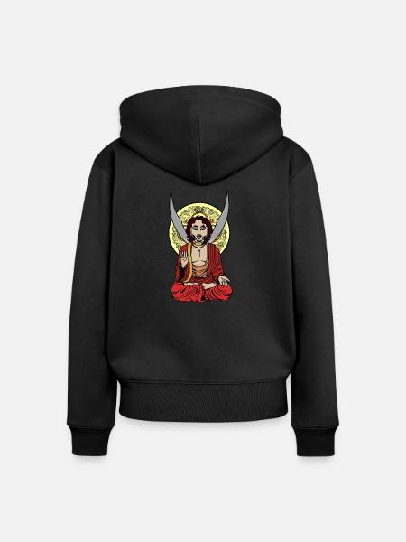 Schutz - Frauen Premium Bio Zip Hoodie - Schwarz