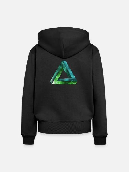 penrose dreieck - Frauen Premium Bio Zip Hoodie - Schwarz