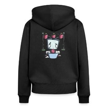 TV brainwashing - TV Brainwash - Women's Premium Organic Zip Hoodie - black - Back - Julia (174cm)