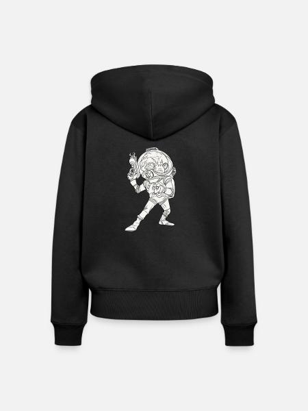 Alien - Frauen Premium Bio Zip Hoodie - Schwarz