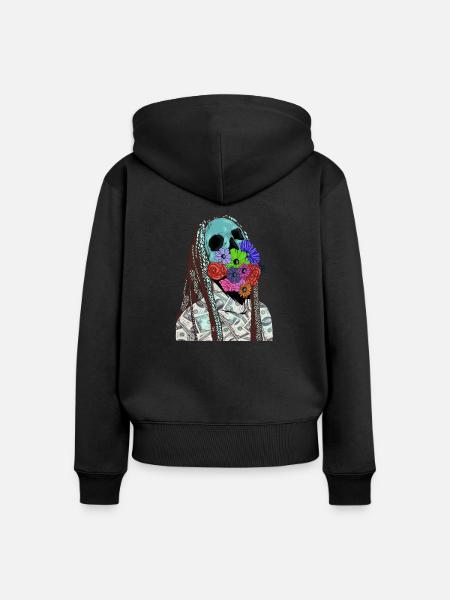 Geld - Frauen Premium Bio Zip Hoodie - Schwarz