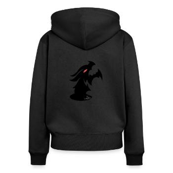 Dragon noir - Sweat à capuche zippé Premium bio Femme - noir - Dos - Julia (174cm)