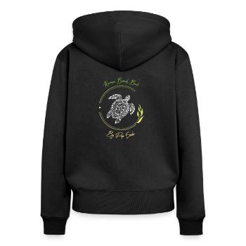Turtle Karma Beach vert citron - Sweat à capuche zippé Premium bio Femme - noir - Dos - Julia (174cm)