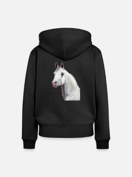 Arabisches Pferd - Frauen Premium Bio Zip Hoodie - Schwarz