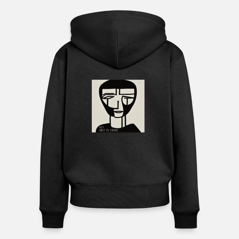 ARTWORK2 - Frauen Premium Bio Zip Hoodie - Schwarz