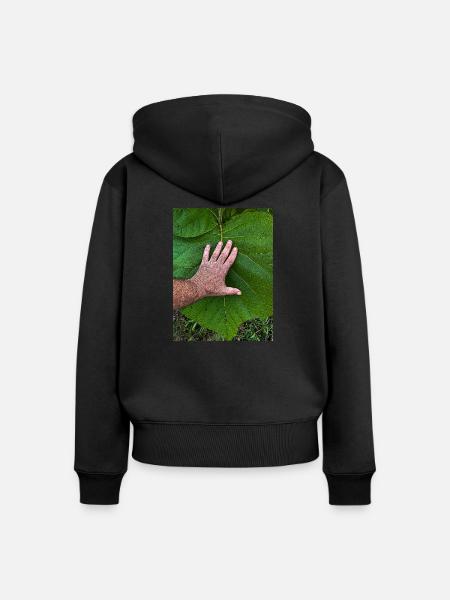 Die Hand am Leben - Frauen Premium Bio Zip Hoodie - Schwarz