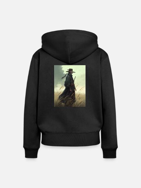 Samurai II - Frauen Premium Bio Zip Hoodie - Schwarz