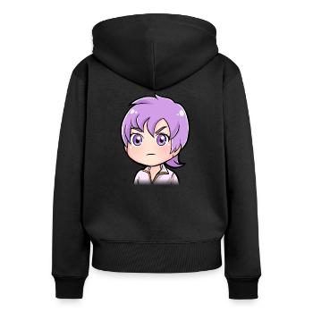 Ambre - Ernst - Sweat à capuche zippé Premium bio Femme - noir - Dos - Julia (174cm)