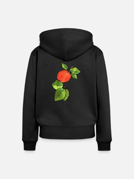 Apfel - Frauen Premium Bio Zip Hoodie - Schwarz