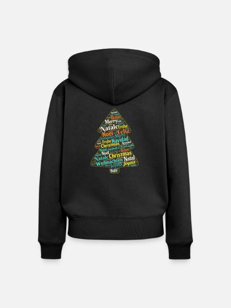 Geschenkidee Weihnachten - Frauen Premium Bio Zip Hoodie - Schwarz