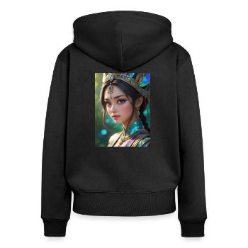 Beautiful Indian Girl - Sweat à capuche zippé Premium bio Femme - noir - Dos - Julia (174cm)