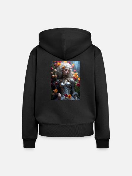 Körper Frau - Frauen Premium Bio Zip Hoodie - Schwarz