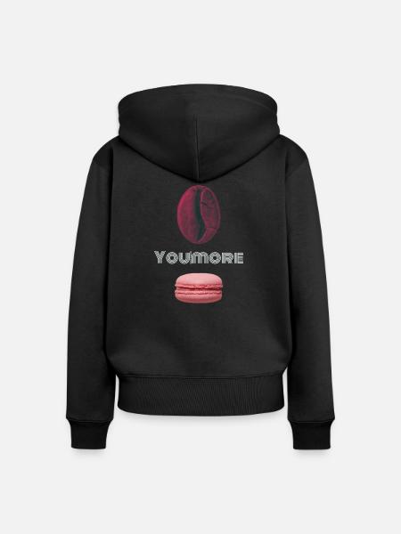 Coffee & Macaron - Frauen Premium Bio Zip Hoodie - Schwarz