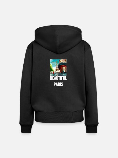 Beautiful Paris - das wunderschöne Paris - Frauen Premium Bio Zip Hoodie - Schwarz