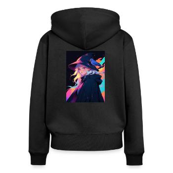 beautiful eyes - Women's Premium Organic Zip Hoodie - black - Back - Julia (174cm)