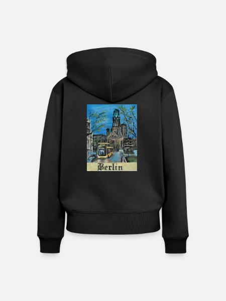 KaiserWilhelmKirche - Frauen Premium Bio Zip Hoodie - Schwarz