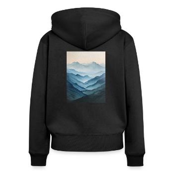 Poster Canvas Mountain 51 - Women's Premium Organic Zip Hoodie - black - Back - Julia (174cm)