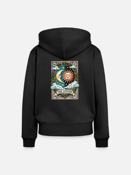 Die Liebenden - Frauen Premium Bio Zip Hoodie - Schwarz
