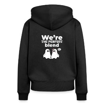 T-shirts avec des phrases amusantes - Fantasmitas 03 - Sweat à capuche zippé Premium bio Femme - noir - Dos - Julia (174cm)