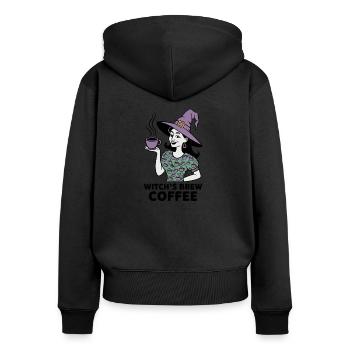 Witch's Brew Coffee - Women's Premium Organic Zip Hoodie - black - Back - Julia (174cm)