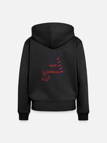 SEI DAS LICHT - Frauen Premium Bio Zip Hoodie - Schwarz
