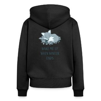Réveille-moi à la fin de l’hiver - Sweat à capuche zippé Premium bio Femme - noir - Dos - Julia (174cm)