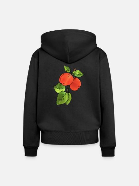 Äpfel - Frauen Premium Bio Zip Hoodie - Schwarz