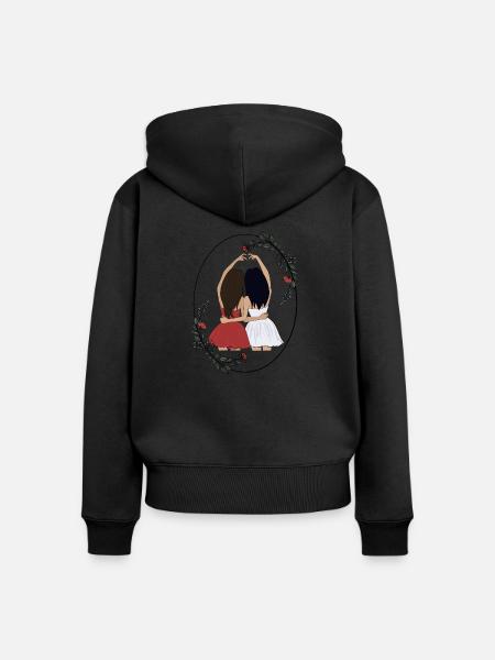 Beste Freundin - Frauen Premium Bio Zip Hoodie - Schwarz