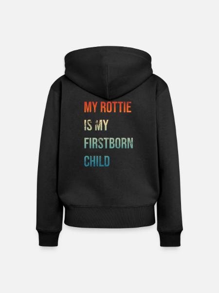 Rottie Firstborn - Frauen Premium Bio Zip Hoodie - Schwarz
